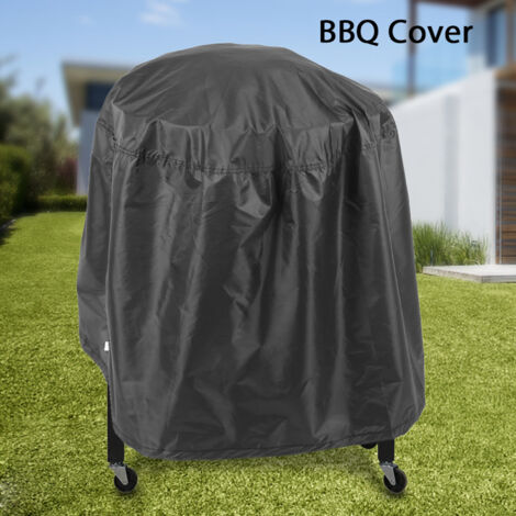 Funda para parrilla de exterior de 76 cm (30 pulgadas), poliéster impermeable, protección UV, cierre con cordón, color negro.