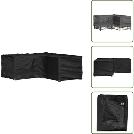 Funda para patio - vidaXL Funda para muebles de jardín forma de L 12 ojales 185x185x70 cm - Funda para exteriores