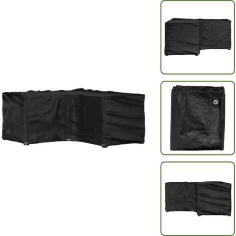 Funda para patio - vidaXL Funda para muebles de jardín forma de L 12 ojales 185x185x90 cm - Funda para exteriores