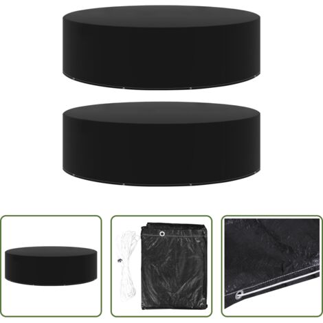 Funda para ratán -  Funda de muebles de jardín 2 uds 10 ojales 205x70 cm