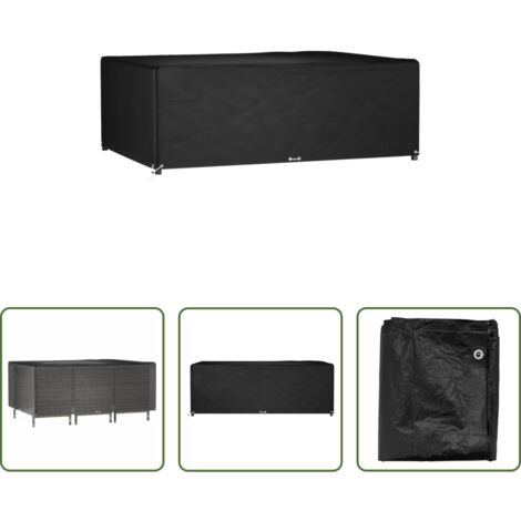 Funda para ratán -  Funda para muebles de jardín 12 ojales rectangular 270x180x90cm