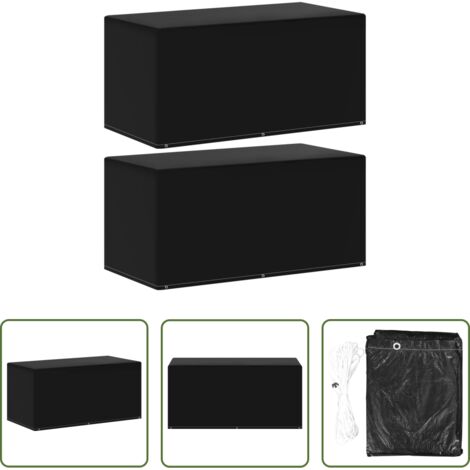 Funda para ratán -  Funda para muebles de jardín 2 uds 6 ojales 160x80x75 cm