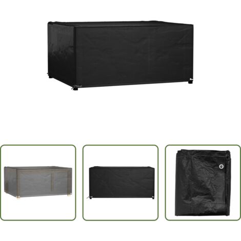 Funda para ratán -  Funda para muebles de jardín 8 ojales rectangular 160x120x75 cm