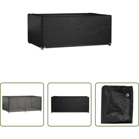 Funda para ratán -  Funda para muebles de jardín 8 ojales rectangular 180x122x75 cm