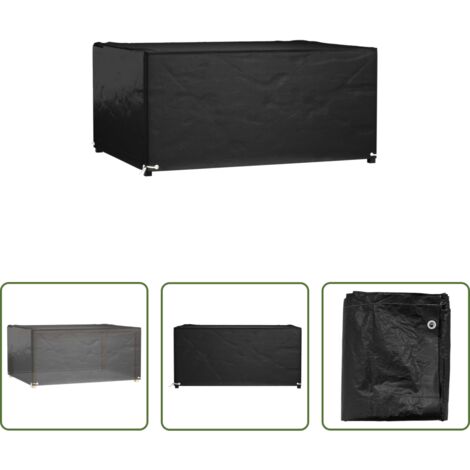 Funda para ratán -  Funda para muebles de jardín 8 ojales rectangular 180x135x80 cm