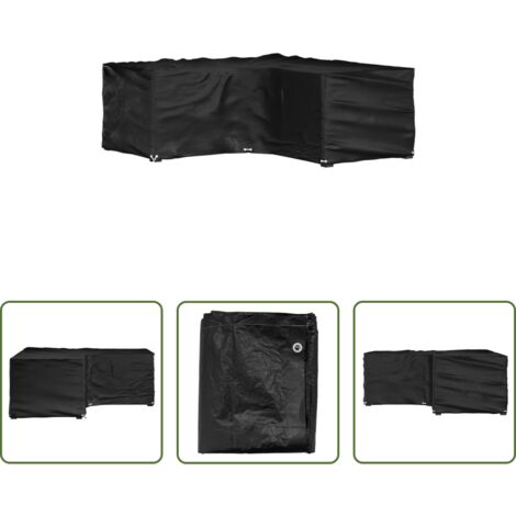Funda para ratán -  Funda para muebles de jardín forma de L 16 ojales 215x215x70 cm