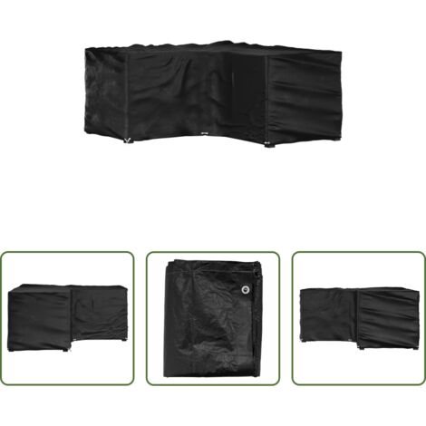 Funda para ratán -  Funda para muebles de jardín forma de L 16 ojales 215x215x90 cm