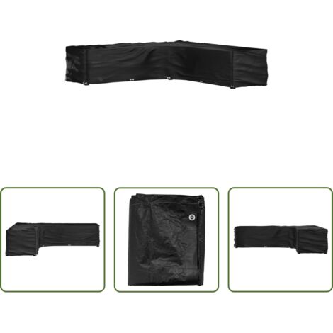 Funda para ratán -  Funda para muebles de jardín forma de L 20 ojales 300x300x70 cm