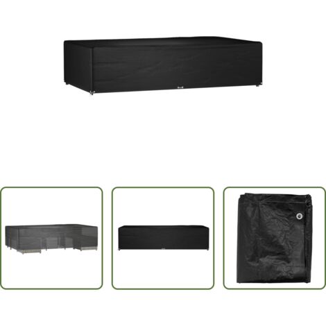 Funda para ratán -  Funda para muebles jardín 12 ojales rectangular 315x180x75 cm