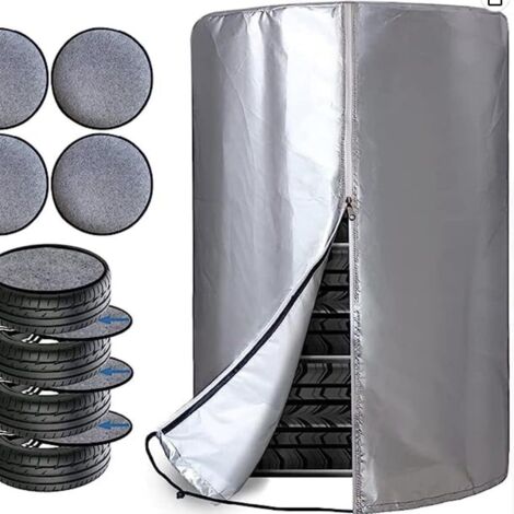 Funda para rueda de repuesto de coche - Resistente al polvo y al agua - Plateada 85 x 120 cm