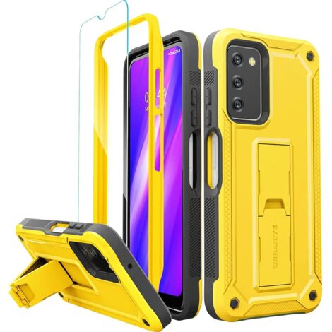 FUNDA PARA SAMSUNG GALAXY A03S 5G FUNDA AMARILLA TRASERA SÓLIDA CON SOPORTE