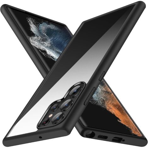FUNDA PARA SAMSUNG GALAXY S22 ULTRA 5G MARCO TRANSPARENTE NEGRO
