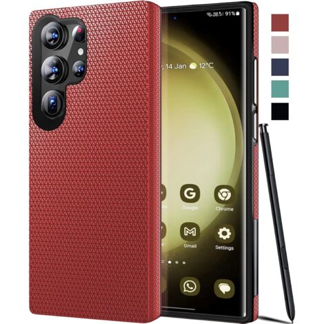 FUNDA PARA SAMSUNG GALAXY S23 ULTRA 5G SILICONA RÍGIDA ROJA