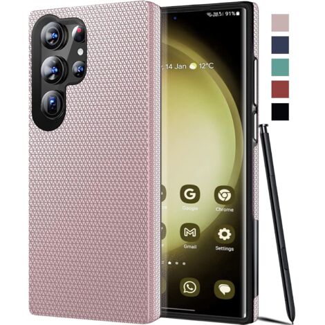 FUNDA PARA SAMSUNG GALAXY S23 ULTRA 5G SILICONA RÍGIDA ROSA