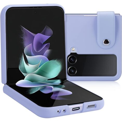 FUNDA PARA SAMSUNG GALAXY Z FLIP 4 CON PARTE POSTERIOR PÚRPURA PASTEL + SOPORTE