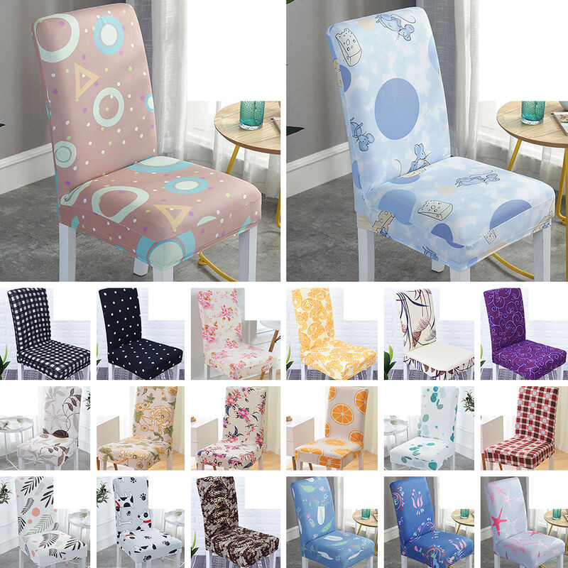 

Funda para silla Colorido Floral Lunares Estampado a cuadros Universal Removible Lavable Pano elastico Funda de asiento altamente elastica Comedor en