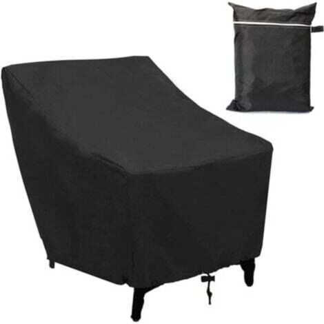 Funda para silla de jardín de exterior con asiento profundo, 210D impermeable, resistente a los rayos UV y al viento, con cordón ajustable, 8989120 cm