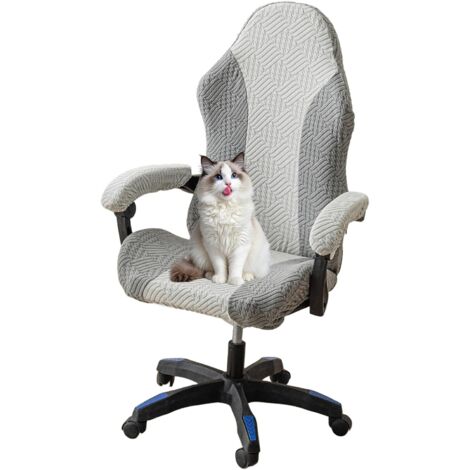 Funda para silla de oficina, funda elástica para silla de juegos con reposabrazos, funda para asiento de silla de ordenador, gris A.