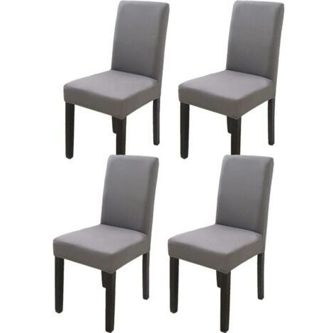 Funda para silla de respaldo alto gris oscuro, 4 piezas, 383847 cm, moderna, elástica y lavable, adecuada para el comedor y la cocina.