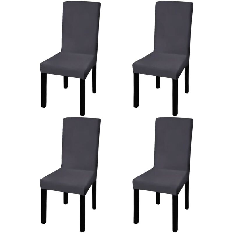 

BHD - Funda para silla elástica recta 4 unidades gris antracita