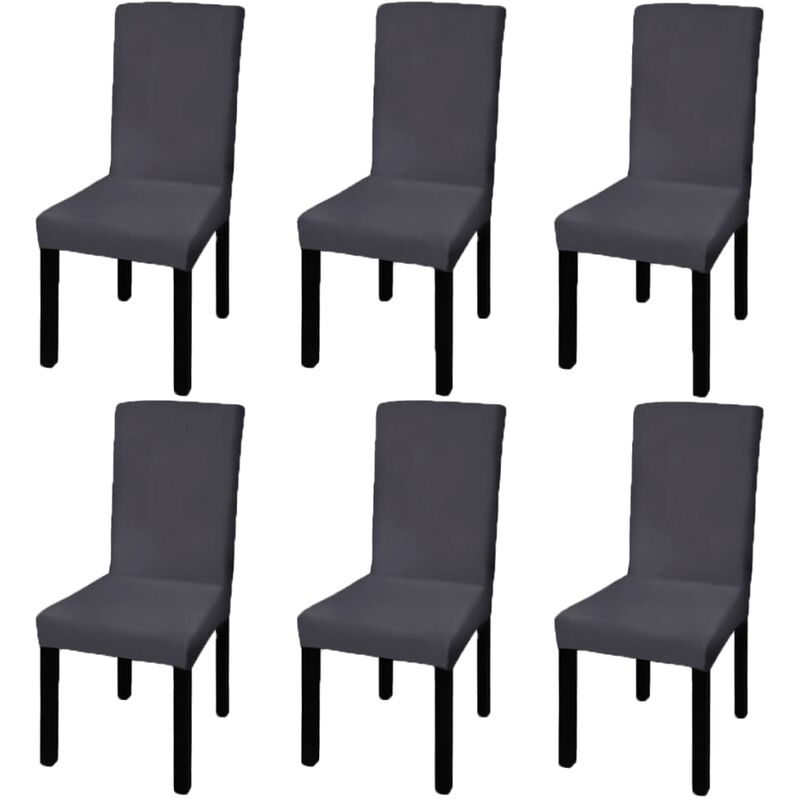

BHD - Funda para silla elástica recta 6 unidades gris antracita