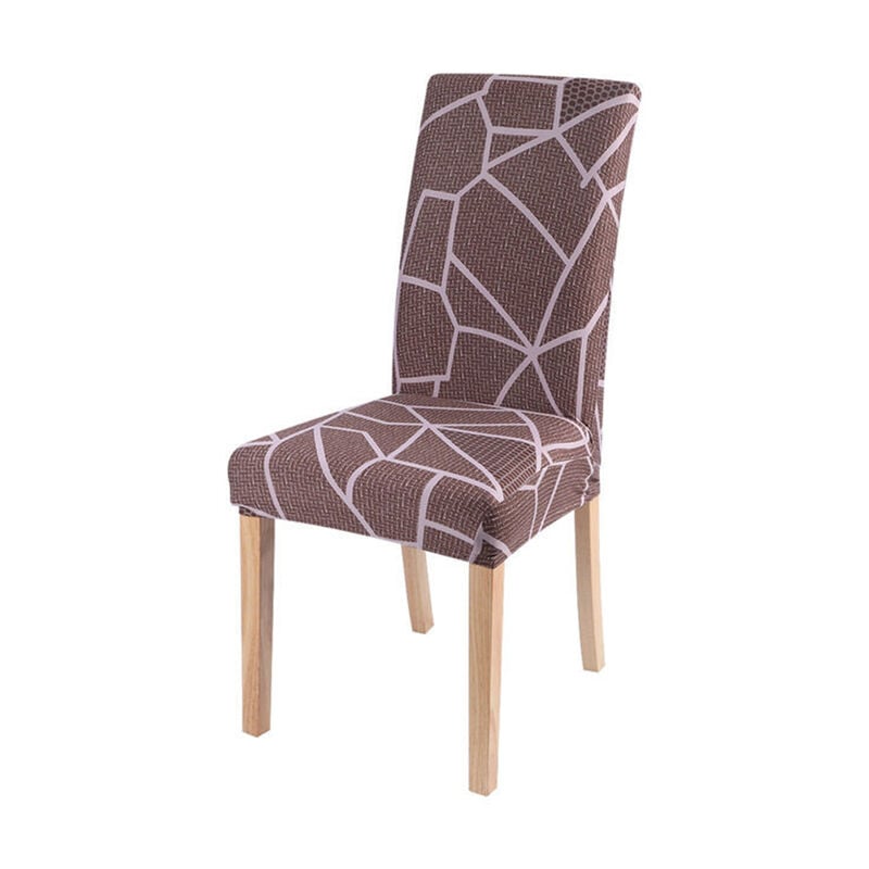 Funda para silla elástica geométrica color café en 1 pieza Fuienko