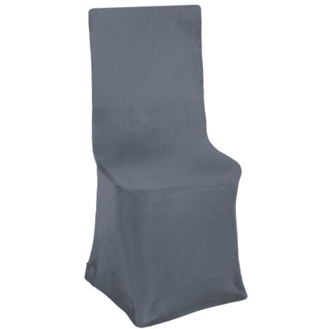 Funda para silla, en tejido de punto liso elástico flexible THRONE Gris humo