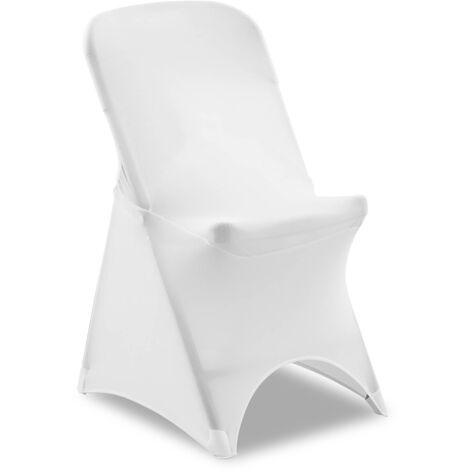 Funda para silla funda protectora para silla silla de boda elástica (tela elástica, material: elastano, color: blanco, lavable) 140004368