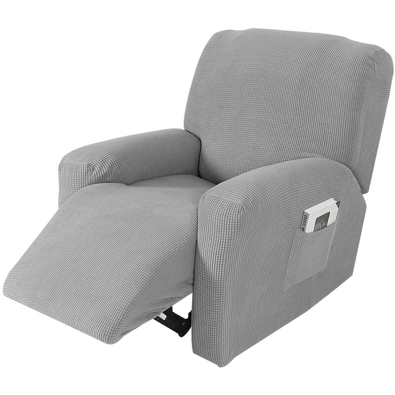 

Funda para silla reclinable elastica de 4 piezas separadas, funda para sofa, sala de estar, dormitorio, hogar, funda protectora suave solo, Gris claro