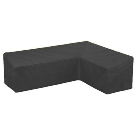 Funda para sofá esquinero de jardín en forma de L, tela Oxford impermeable negra, funda para muebles de exterior - 286 x 286 x 82 cm