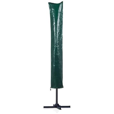 Funda para sombrilla con cremallera, funda protectora para sombrilla de jardín, resistente a los rayos UV, al viento, impermeable, funda de PE para sombrilla - 180 x 30 cm (verde)