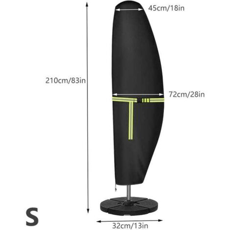 Funda para sombrilla tipo banana 420D Oxford para sombrillas telescópicas de 210 cm - Balcón de jardín