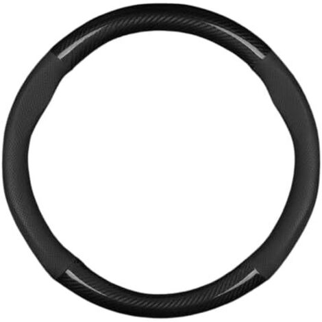 Funda para volante de fibra de carbono, transpirable, antideslizante y resistente al sudor, redonda, 38 cm