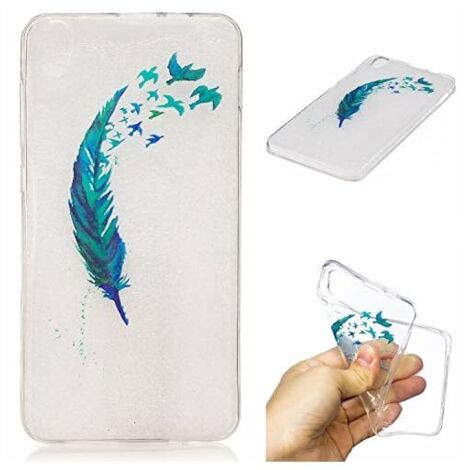 FUNDA PARA XIAOMI MI 8 SE FUNDA DE SILICONA TRANSPARENTE CON ESTAMPADO DE PLUMA