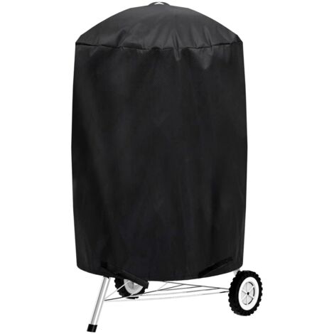 Funda pequeña para parrilla de exterior, impermeable, resistente a los rayos UV y a la decoloración, para parrilla de carbón Weber de 18 pulgadas, parrilla redonda (18 pulgadas/negra)