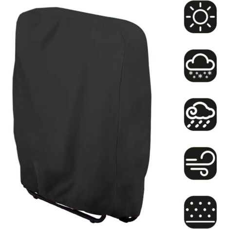 Funda plegable para tumbona, funda protectora para tumbona, muebles de jardín, impermeable, anti-UV, 71 x 110 cm (negro). DEBUNS