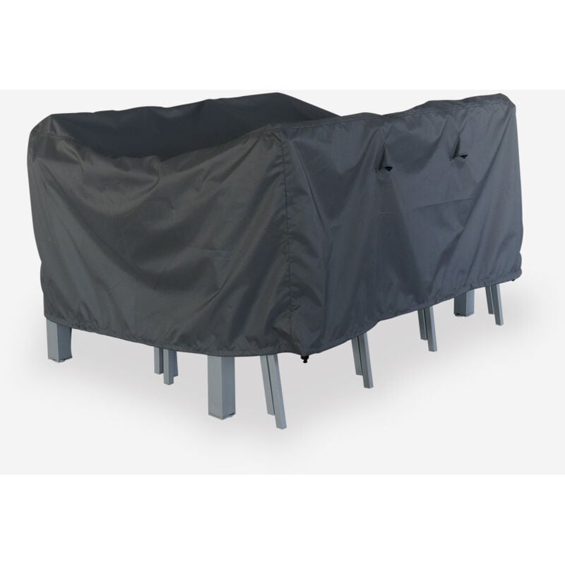 

Alice's Garden - Funda protectora 150x125cm gris oscuro - Funda rectangular de poliéster recubierto de PA para las mesas de jardín Capua 150, Chicago