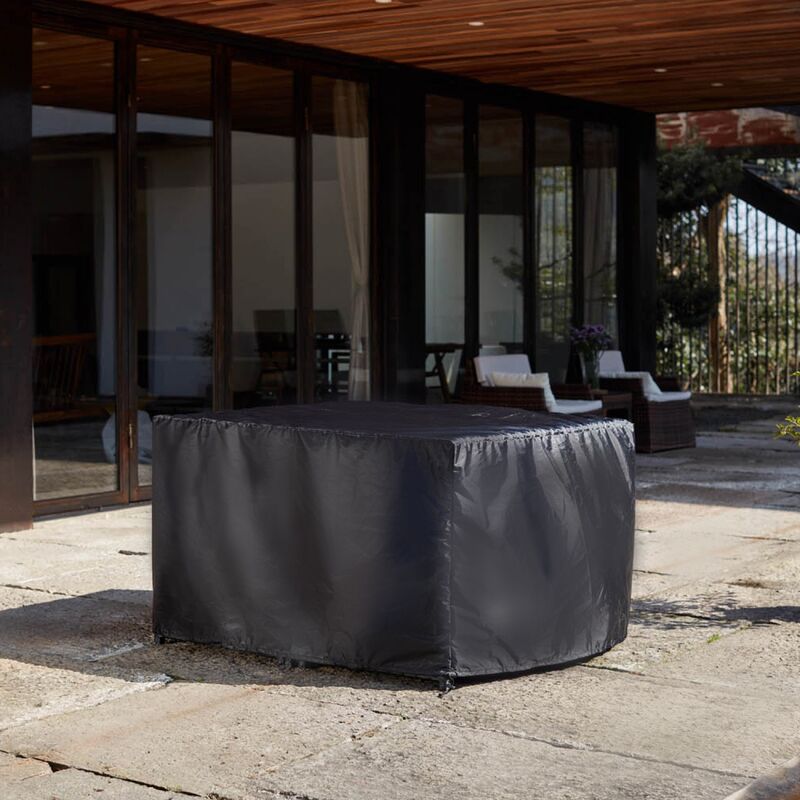 

Concept-usine - Funda protectora de 119 x 119 x 70 cm para muebles de jardín Miami, Mónaco y Sunset (4 sillas y 4 sillas + 4 sillones) - Negro