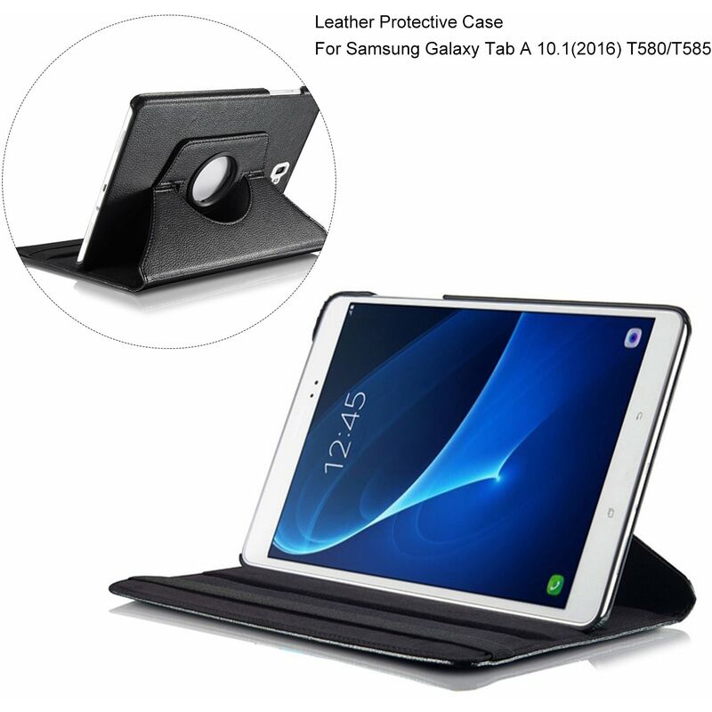 

Funda protectora de cuero Funda protectora antiaranazos a prueba de polvo Funda con rotacion de 360 ​​° para Samsung Galaxy Tab A 10.1 2016 T580 /
