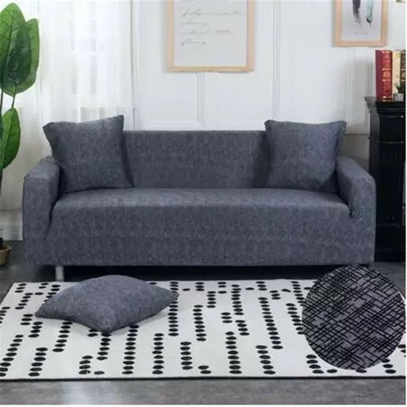 

Funda protectora elástica para sofá de 3 plazas para sillón elástico de 72-92 pulgadas (gris oscuro, funda para sofá de 3 plazas tipo 10)