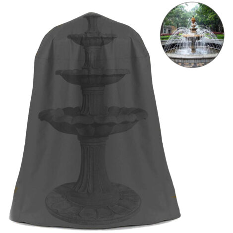 Funda protectora impermeable de tela Oxford 210D para estatuas de fuentes, con cordón ajustable para invierno, ideal para fuentes de jardín al aire libre (91 cm x 107 cm).