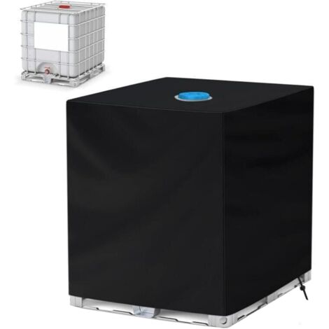 Funda protectora impermeable para depósito IBC, tejido Oxford con protección UV, color negro, 120 x 100 x 116 cm.