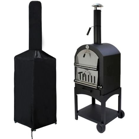 Funda protectora impermeable para horno de pizza, a prueba de polvo, para uso exterior, por ejemplo, en patios y hogares, 210D, plata/negro, 50 x 37 x 103 x 160 cm