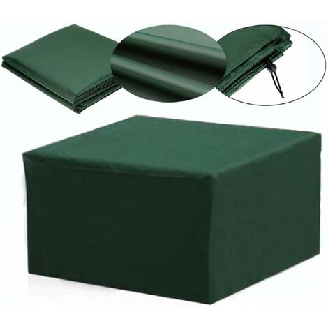 Funda protectora impermeable rectangular para muebles de jardín, protección UV, 13 medidas (verde) 115x115x70cm