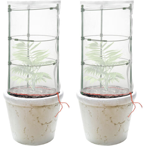 Funda protectora multifuncional transparente para plantas ManoMano (2 unidades) – Diseño tipo tarro Mason – Blanca
