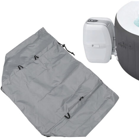 Funda protectora para bomba de jacuzzi inflable, Oxford 420D, color plata, resistente al agua y al polvo [Funda protectora gris para bomba de jacuzzi inflable]