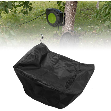[Funda protectora para carrete de manguera de jardín] Tejido Oxford 420D impermeable en color plata, incluye bolsa de almacenamiento con cordón, tamaño 55 x 55 x 30 cm, 1 unidad.