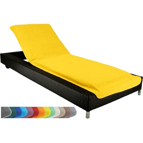 Funda Protectora para Chaise Longue de Jardín Playa en Tejido Rizo 100% Algodón Aprox. 75 x 200 cm Color: Amarillo