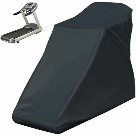 Funda protectora para cinta de correr, no plegable, con cordón para uso en interiores y exteriores (negra, 198 x 94 x 140 cm)