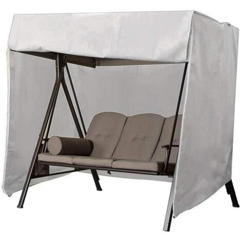 Funda protectora para columpio de jardín, impermeable, Oxford, resistente a los rayos UV, para uso exterior (gris, 223 × 152 × 183 cm)